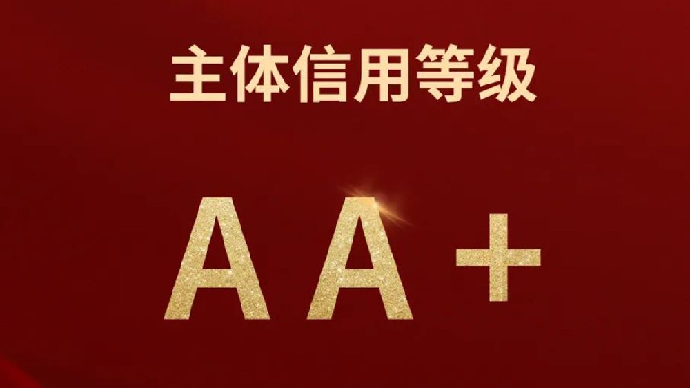 喜报！滨湖国投荣获AA+主体信用等级