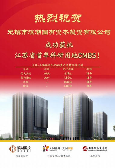 江苏首单！滨湖获批科研用地CMBS！